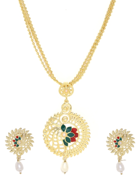 

Voylla Gold-Plated Long Pendant Set