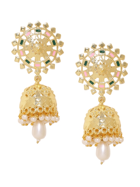 

Voylla Gold-Plated Handcrafted Dome Shaped Jhumkas