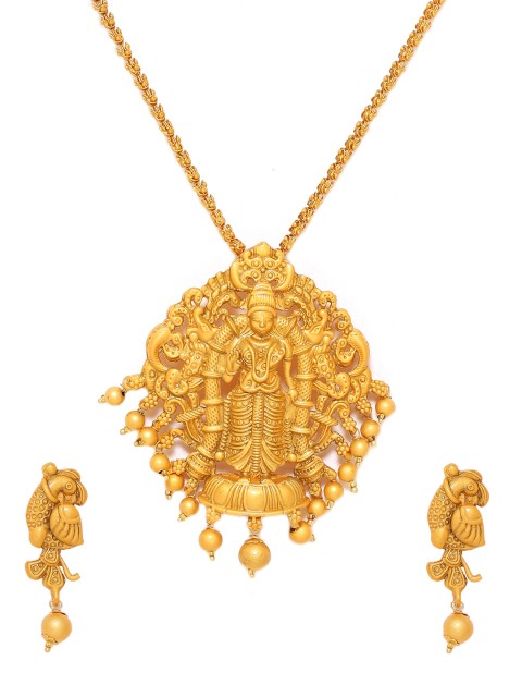 

Voylla Gold-Plated Goddess Inspired Pendant Set