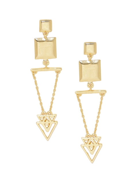 

Voylla Gold-Toned Geometric Drop Earrings