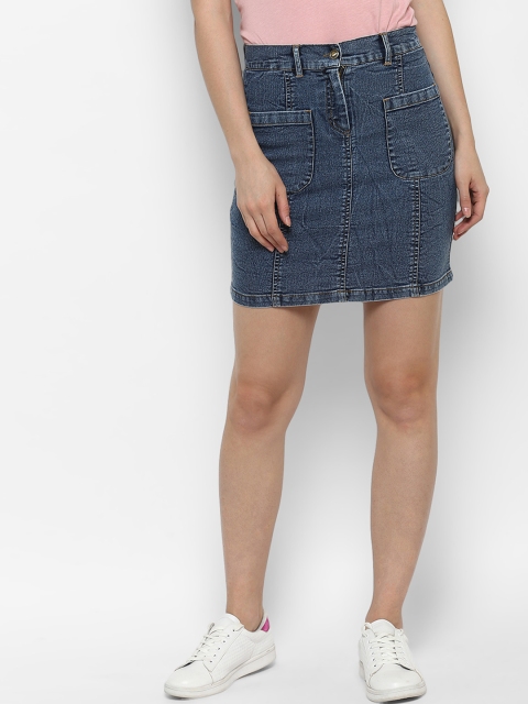 

StyleStone Women Blue A-Line Denim Skirt