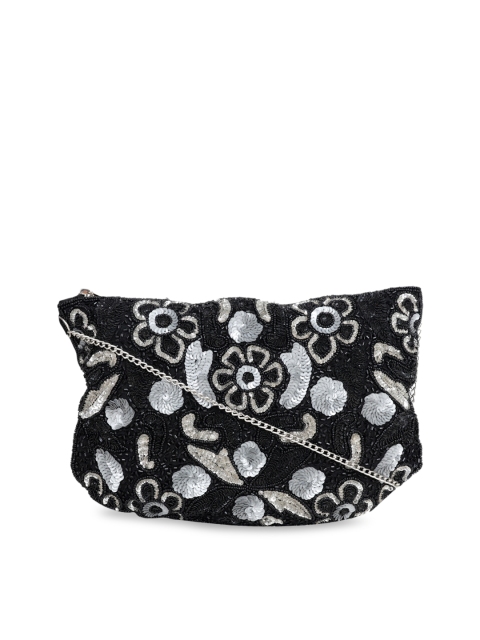 

Diwaah Women Black Self Design Sling Bag