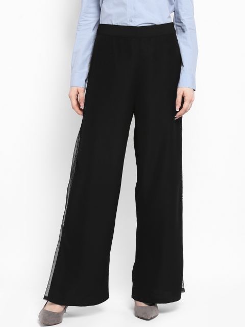 

Kazo Women Black Solid Wide Leg Palazzos