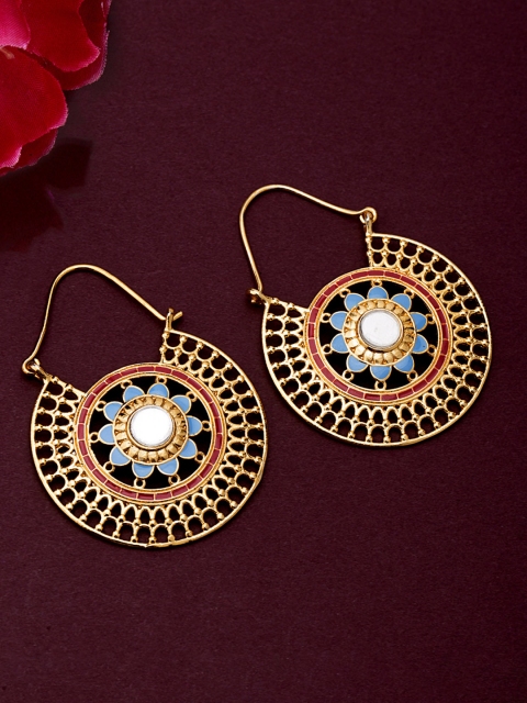 

Studio Voylla Gold-Toned Circular Hoop Earrings