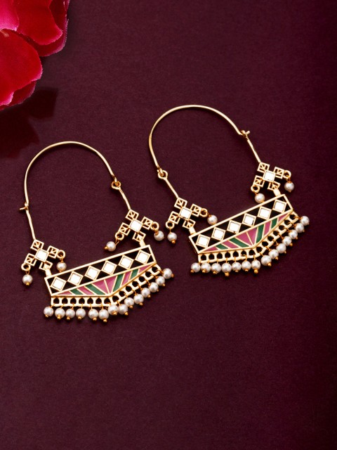 

Studio Voylla Gold-Toned Circular Hoop Earrings