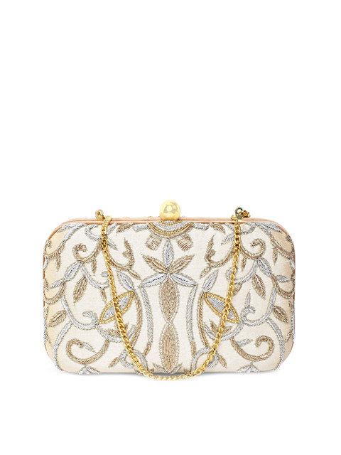 

Tarini Nirula Gold-Toned & Silver-Toned Embroidered & Embroidered Clutch
