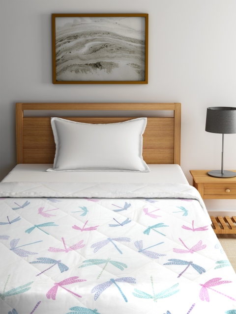 

SPACES White & Blue Abstract Mild Winter 150 GSM Single Bed Comforter
