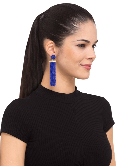 

Pipa Bella Blue & Gold-Toned Geometric Drop Earrings