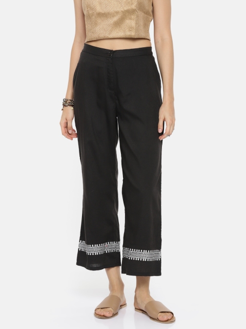 

Global Desi Women Black Original Solid Parallel Trousers