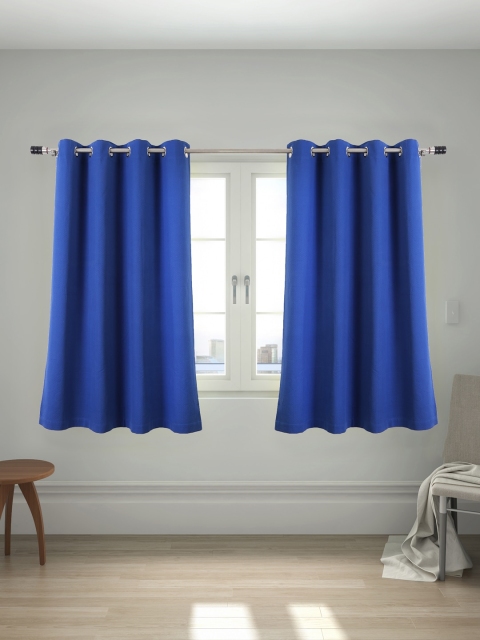 

House This Blue Solid 2 Window Curtains