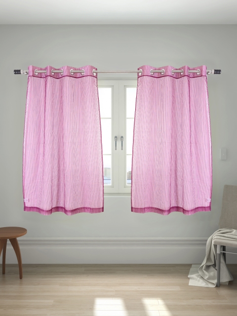 

House This Purple Floral Polyester 2 Window Curtain