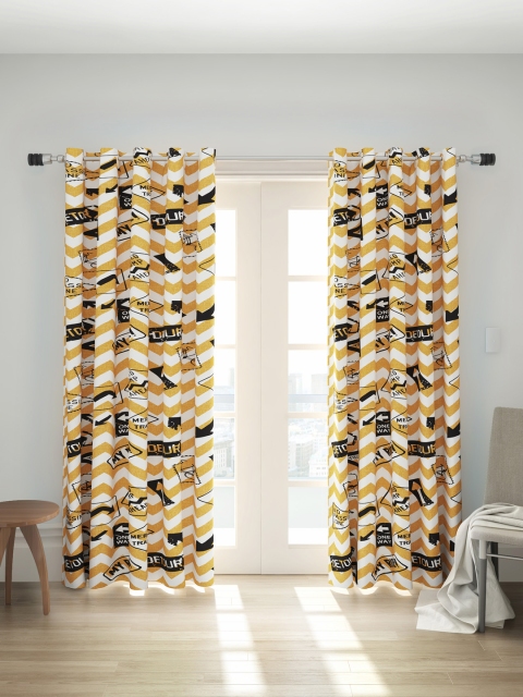 

House This Printed 2 Door Curtains, Multi