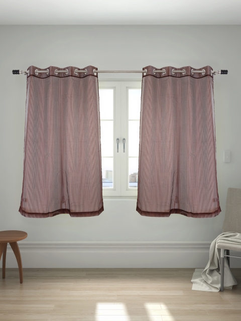 

House This Abstract Polyester 2 Window Curtain - Brown