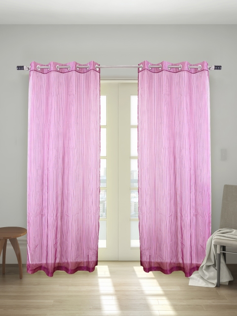 

House This Purple Floral Polyester 2 Door Curtain