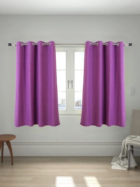 

House This Orchid Purple Cotton 2 Window Curtain