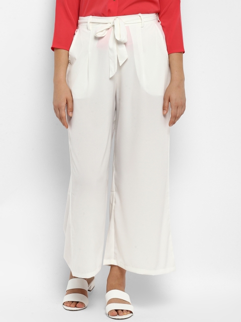 

Hapuka Women Off-White Straight Solid Palazzos