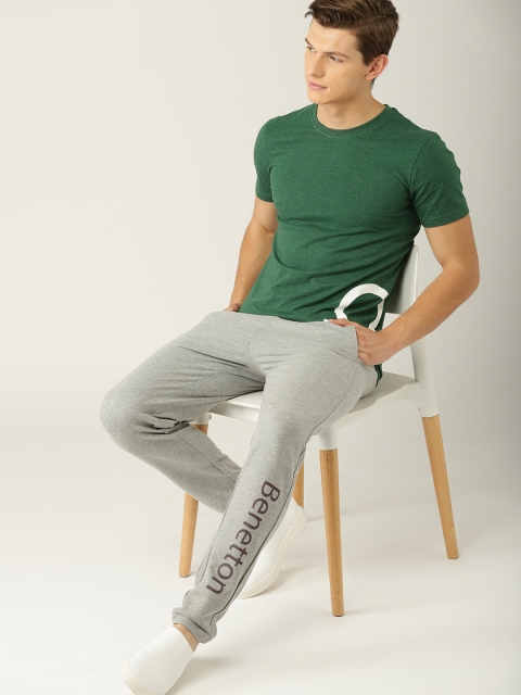 

United Colors of Benetton Grey Melange Solid Track Pants