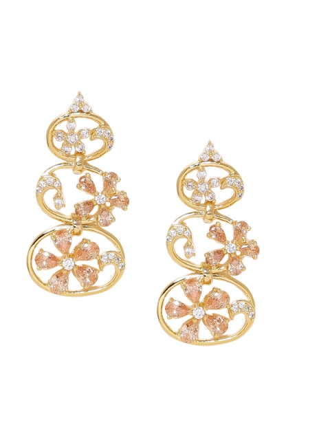 

Voylla Gold-Toned Circular Drop Earrings