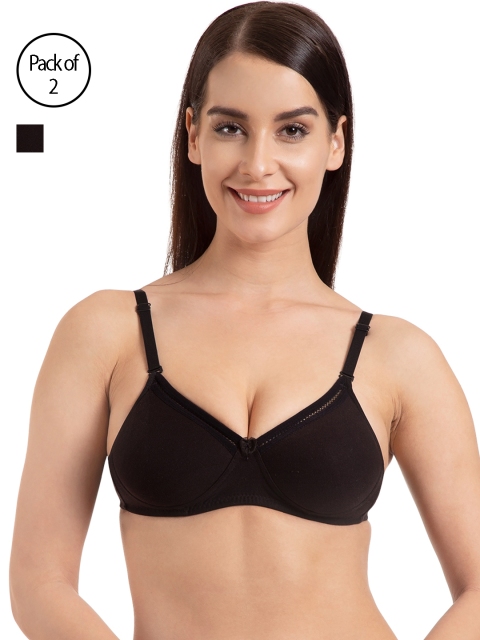 

Tweens Set of 2 Black Solid Non-Wired Padded T-shirt Bra TW1316
