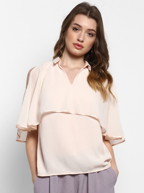 

Kazo Women Peach-Coloured Solid Top