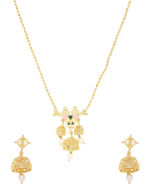 

Voylla Gold-Plated Pearl Necklace Set