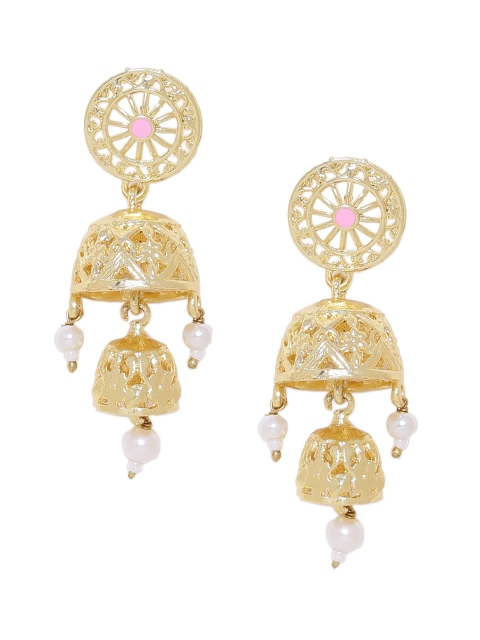 

Voylla Gold-Plated Handcrafted Dome Shaped Jhumkas