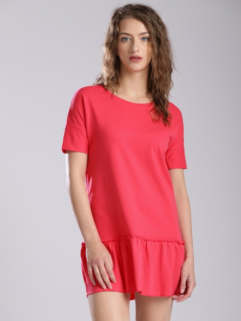 

Bossini Women Pink Solid T-shirt Dress