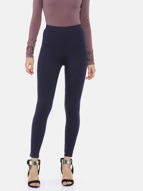 

Fame Forever by Lifestyle Women Navy Solid Treggings, Navy blue
