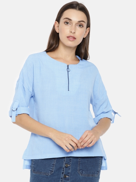 

Fame Forever by Lifestyle Women Blue Solid Top