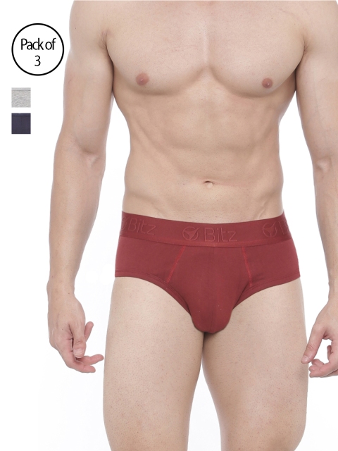 

Bitz Men Pack of 3 Briefs EEC005, Red