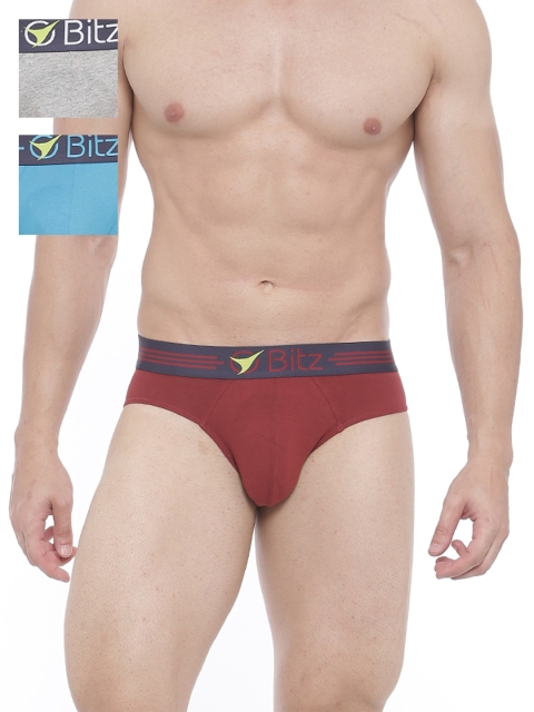

Bitz Men Pack of 3 Briefs EEC003, Red