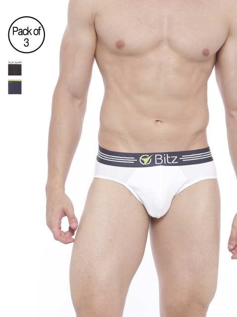 

Bitz Men Pack of 3 Briefs EEC003, White