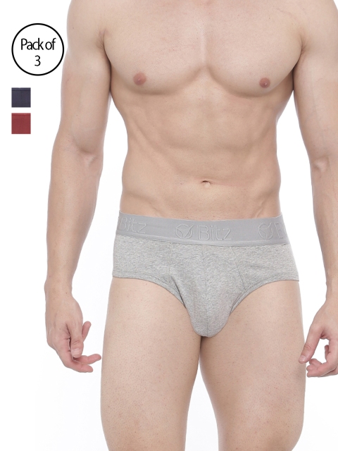 

Bitz Men Pack of 3 Briefs EEC005, Grey