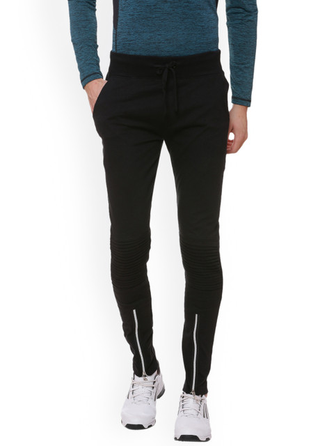 

Campus Sutra Men Solid Black Track Pants