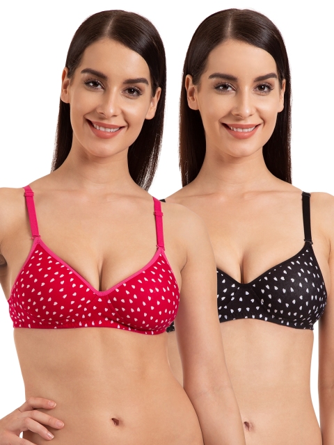 

Tweens Pack Of 2 Printed T-Shirt Bras TW1342-1344, Pink