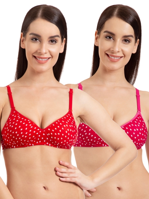 

Tweens Pack Of 2 Printed T-Shirt Bra TW1358-1342, Red