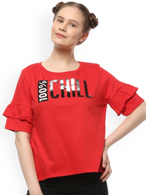 

People Women Red Embellished Top