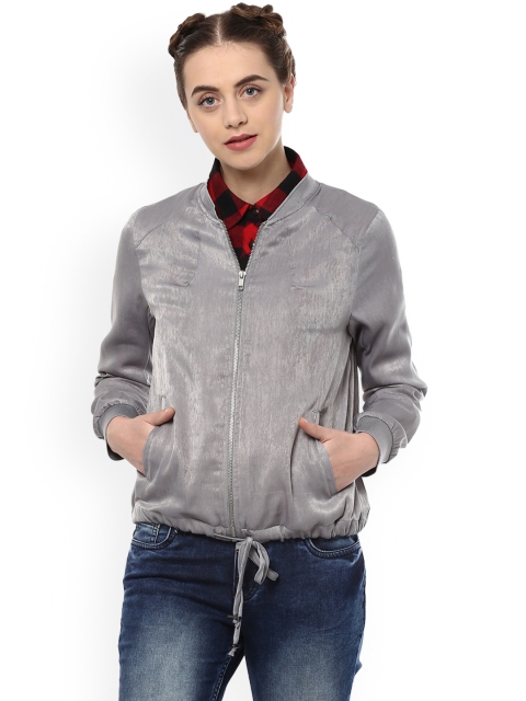 

People Women Grey Solid Tailored Jacket
