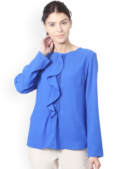 

Allen Solly Woman Women Blue Solid A-Line Top