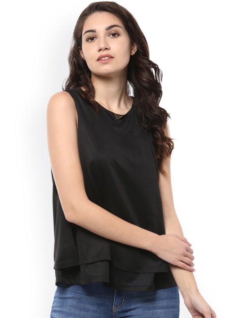 

Allen Solly Woman Women Black Solid Tiered Top