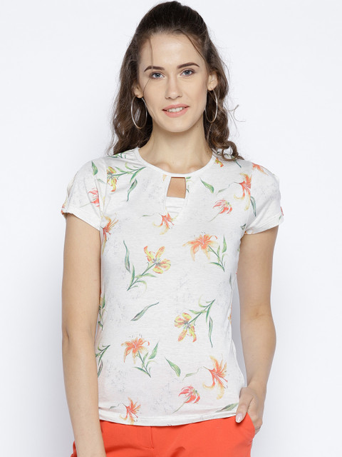 

METTLE Women Off-White Printed Top