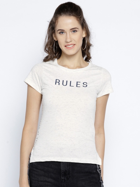 

METTLE Women White Solid High-Low Top