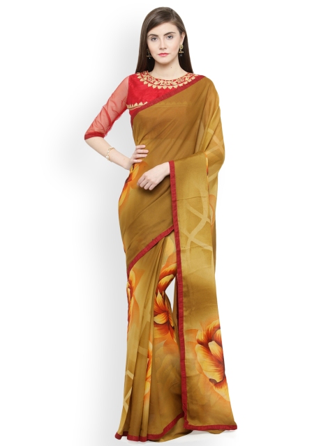 

Shaily Brown Embellished Pure Georgette Saree