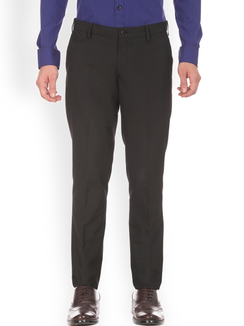 

U.S. Polo Assn. Men Black Regular Fit Solid Regular Trousers