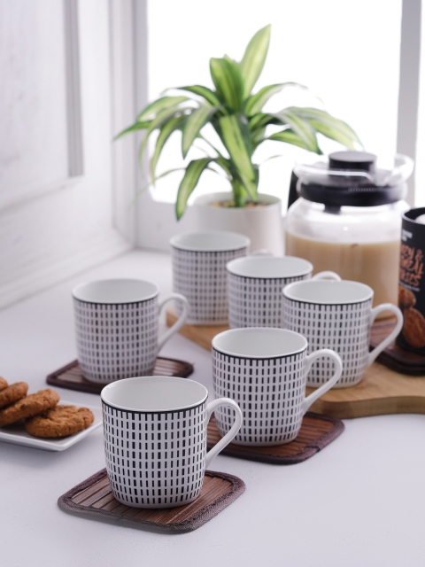 

CLAY CRAFT White Printed 6-pieces Cups Set