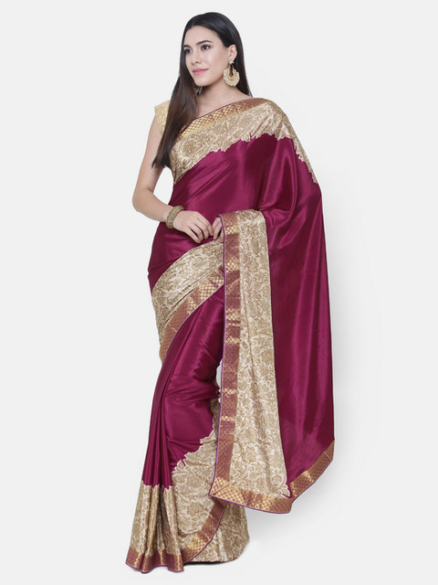 

Chhabra 555 Burgundy Printed Saree