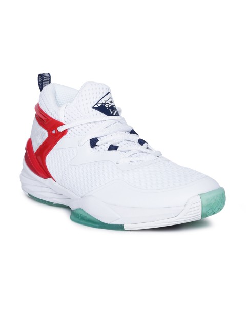 

361 Degree Men White Mid-Top Professional Basketball Shoes