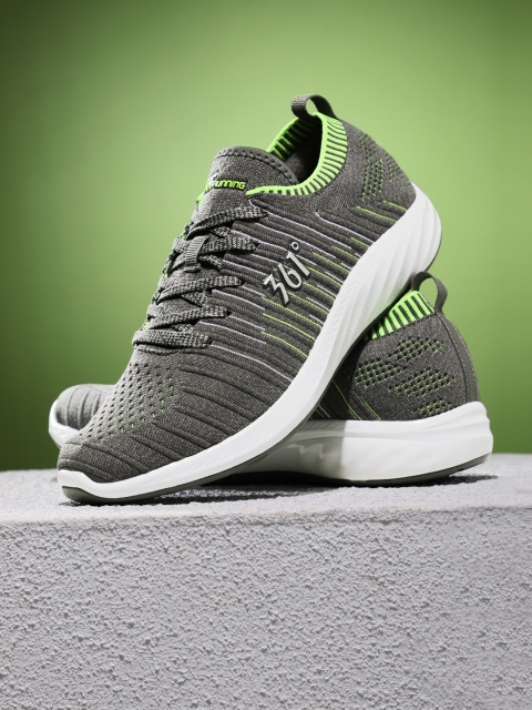 

361 Degree Men Grey Performance Running Shoes