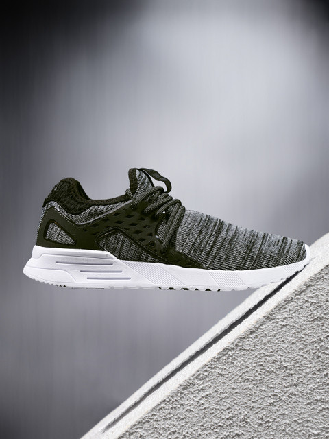 

361 Degree Men Grey Melange Performance Running Shoes