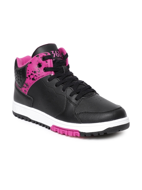 

361 Degree Women Black & Pink Printed Skateboarding Shoes